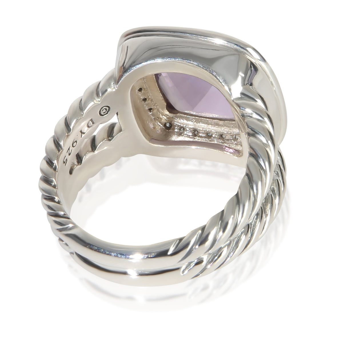 David Yurman Sterling Silver Amethyst and Diamond Albion Ring pv