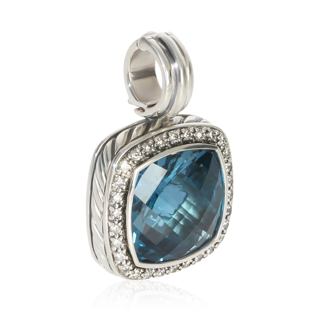 David Yurman Sterling Silver Topaz and Diamond Albion Pendant sv