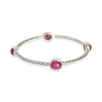 David Yurman Sterling Silver Ruby Cable Station Bracelet fv