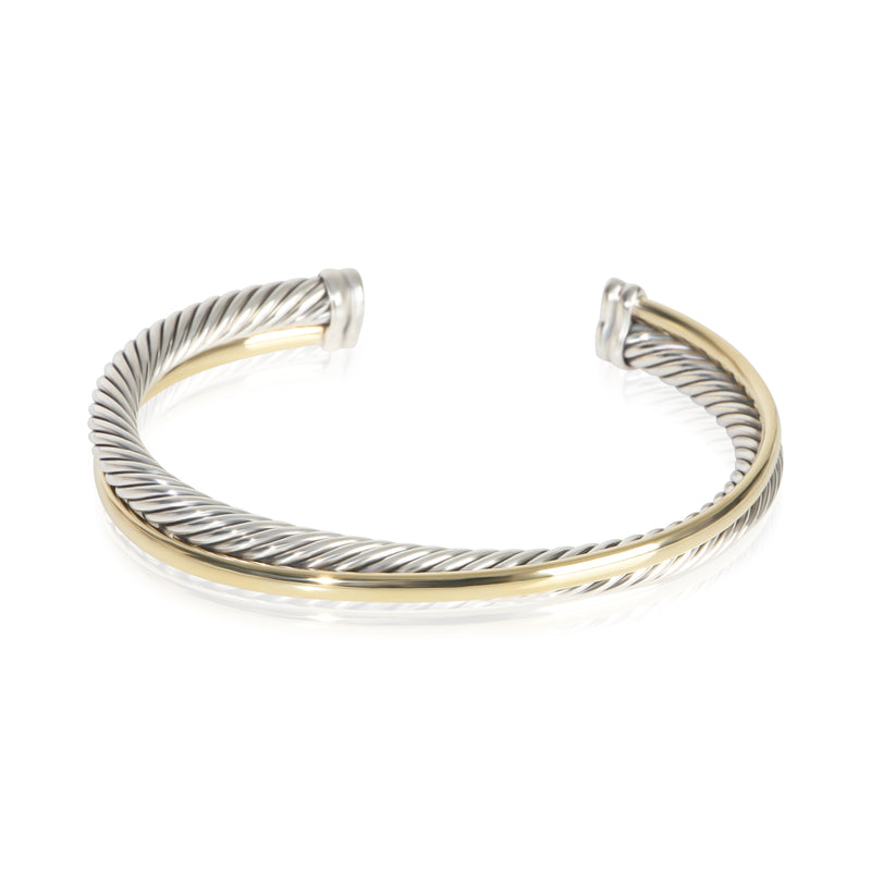David Yurman 1/4 Yellow Gold & Sterling Silver Crossover Bracelet fv