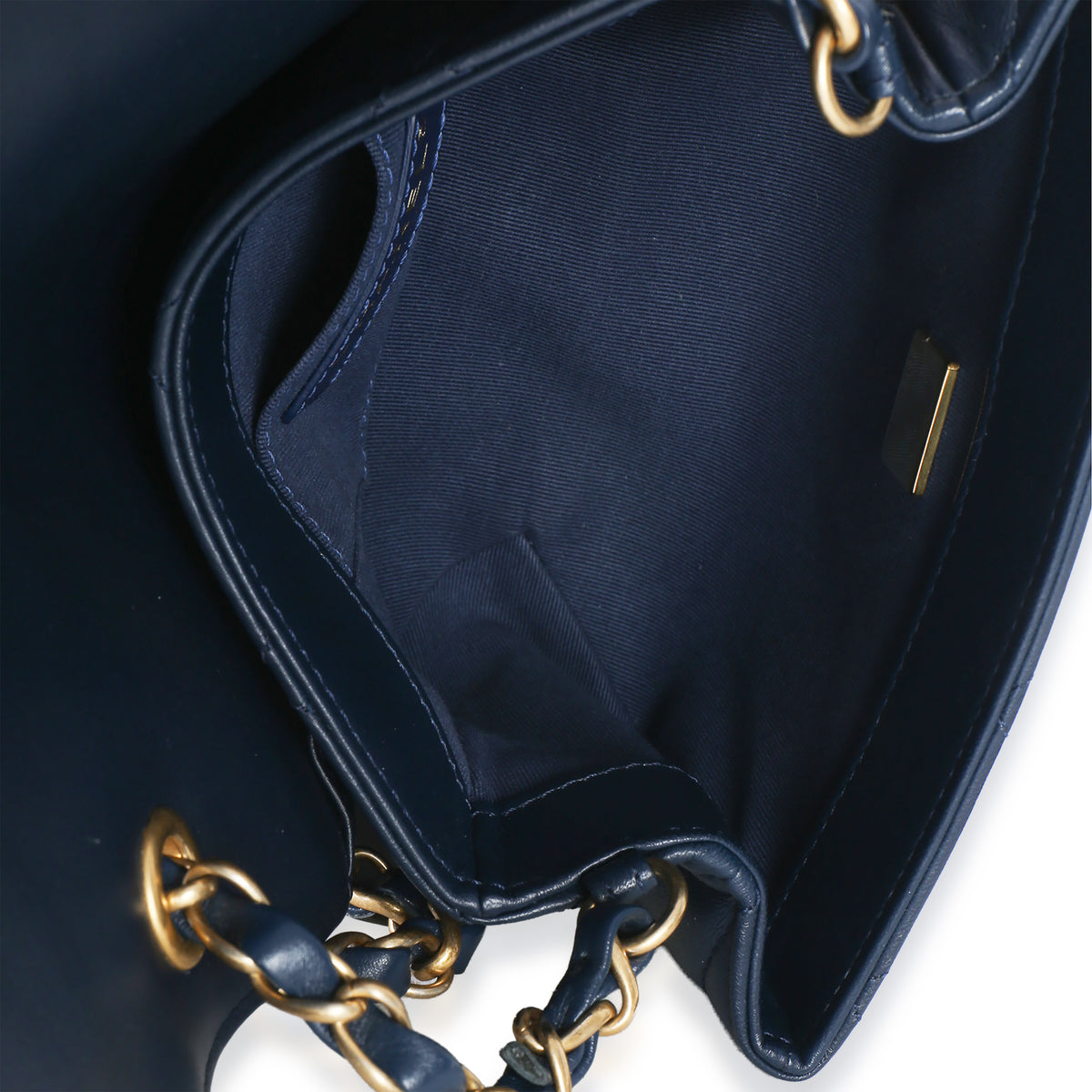Chanel Navy Quilted Lambskin Mini Diamond Lock Flap Bag Handbag ad1