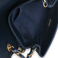 Chanel Navy Quilted Lambskin Mini Diamond Lock Flap Bag Handbag ad1