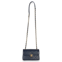 Chanel Navy Quilted Lambskin Mini Diamond Lock Flap Bag Handbag av