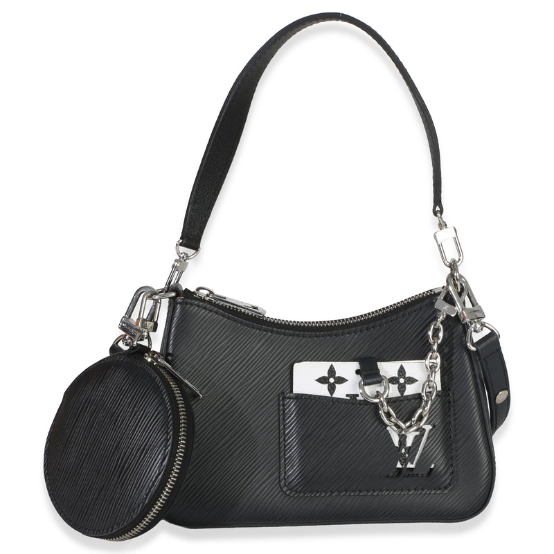 Louis Vuitton Black Epi Marellini Handbag fv