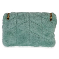 Saint Laurent Shearling Quilted Monogram Small Loulou Puffer Chain Satchel Handbag 4