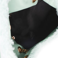Saint Laurent Shearling Quilted Monogram Small Loulou Puffer Chain Satchel Handbag 9