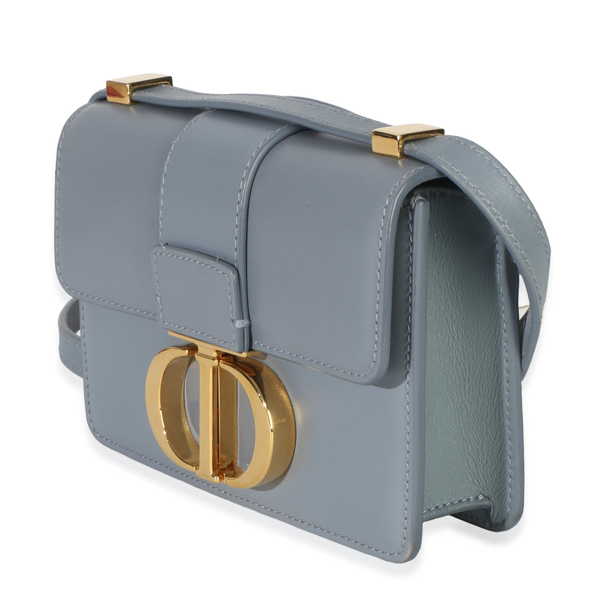 Christian Dior Blue Smooth Box Calfskin Micro 30 Montaigne Flap Bag Handbag 2