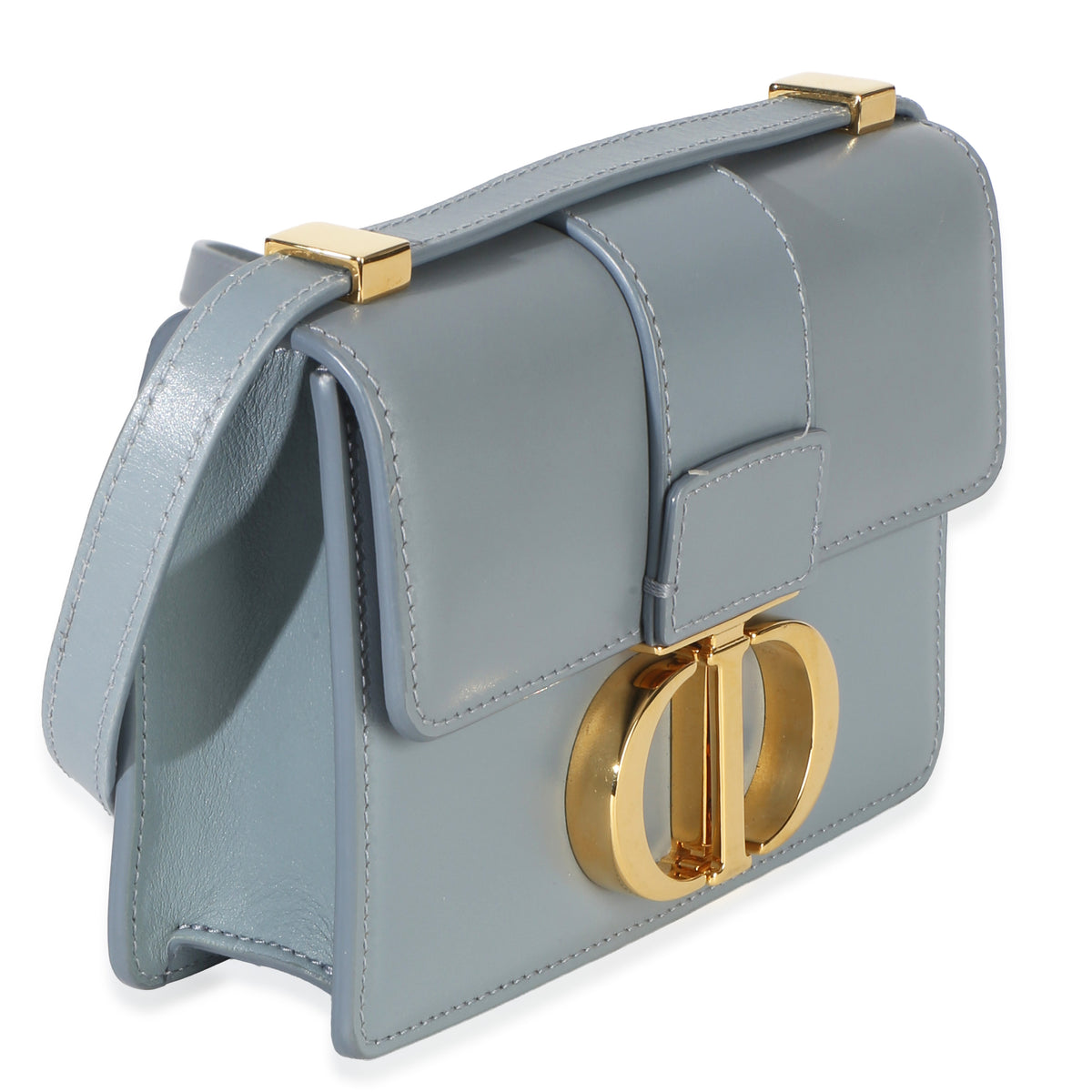 Christian Dior Blue Smooth Box Calfskin Micro 30 Montaigne Flap Bag Handbag 3