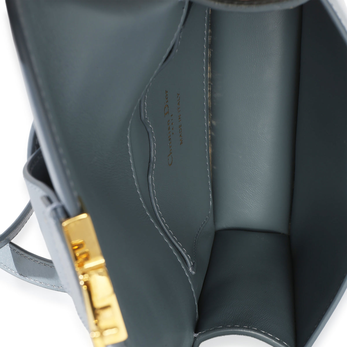Christian Dior Blue Smooth Box Calfskin Micro 30 Montaigne Flap Bag Handbag 9