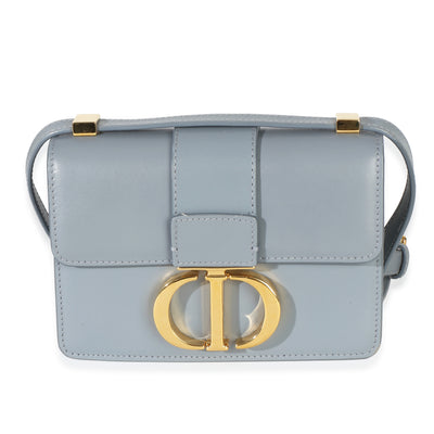 Christian Dior Blue Smooth Box Calfskin Micro 30 Montaigne Flap Bag Handbag fv