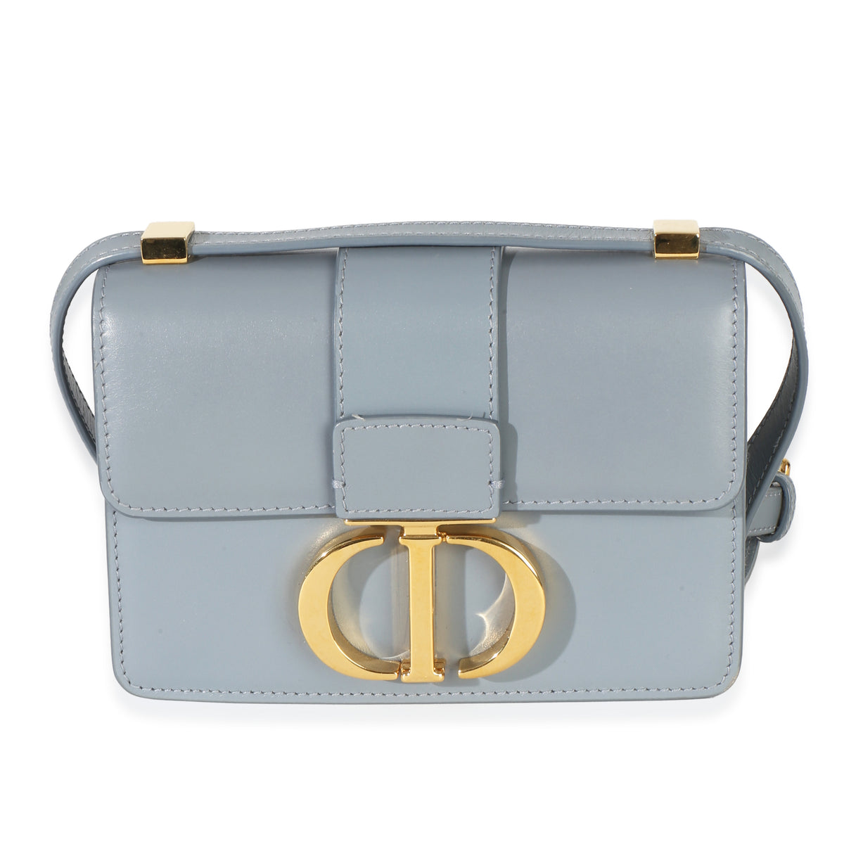 Christian Dior Blue Smooth Box Calfskin Micro 30 Montaigne Flap Bag Handbag fv