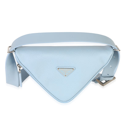 Prada Light Blue Saffiano Triangle Logo Belt Bag Handbag id