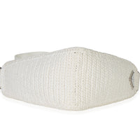 Prada White Raffia Effect Crochet Triangle Shoulder Bag Handbag 5