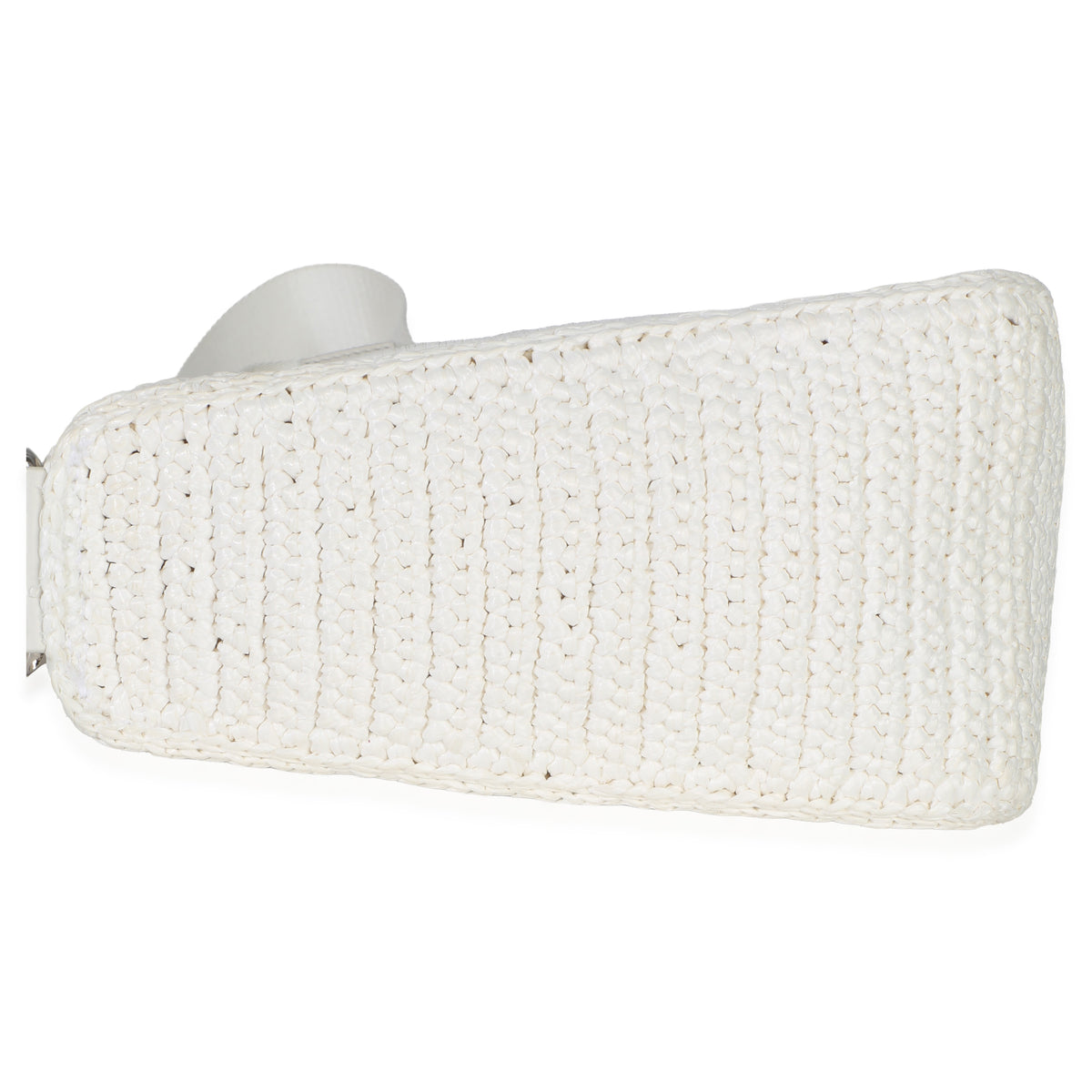 Prada White Raffia Effect Crochet Triangle Shoulder Bag Handbag 7