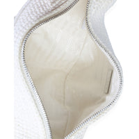 Prada White Raffia Effect Crochet Triangle Shoulder Bag Handbag 9