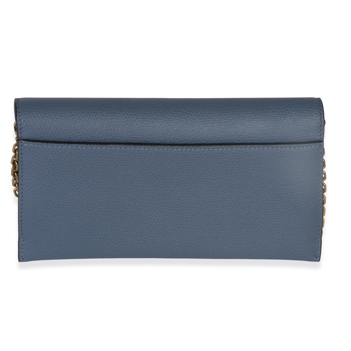 Christian Dior Blue Grained Calfskin Small Saddle Pouch With Chain Handbag 4