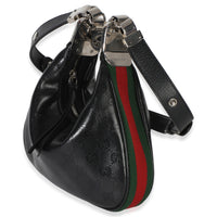 Gucci Black GG Crystal Coated Canvas Small Attache Crossbody Bag Handbag 2