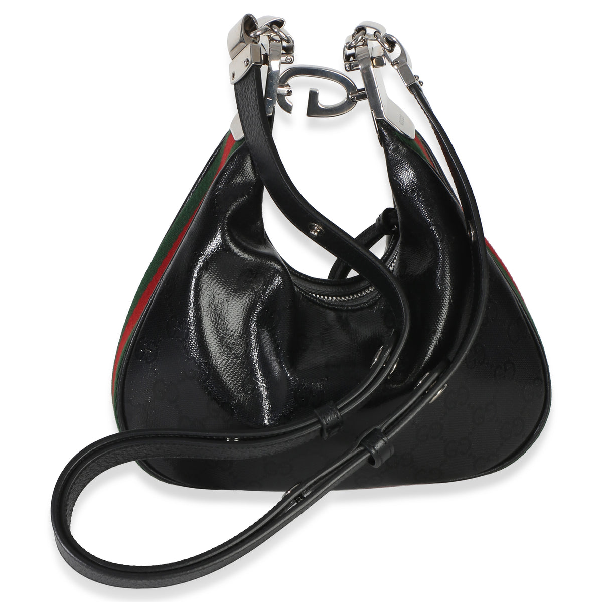 Gucci Black GG Crystal Coated Canvas Small Attache Crossbody Bag Handbag 4