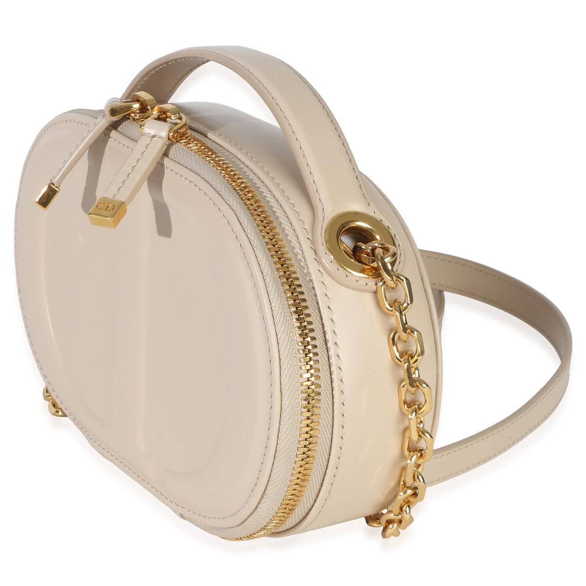Christian Dior Cream Calfskin CD Signature Oval Crossbody Camera Bag Handbag 2