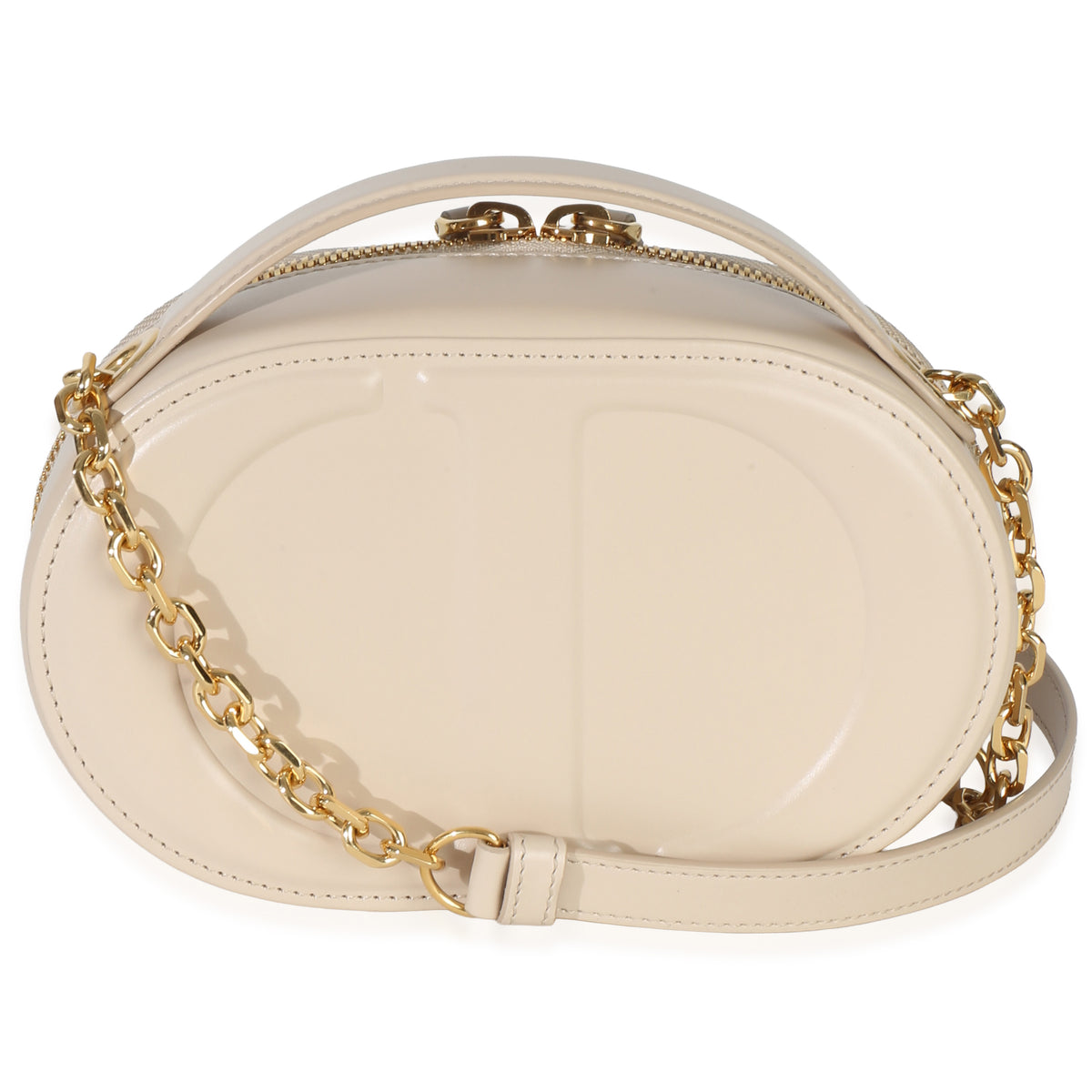 Christian Dior Cream Calfskin CD Signature Oval Crossbody Camera Bag Handbag 4