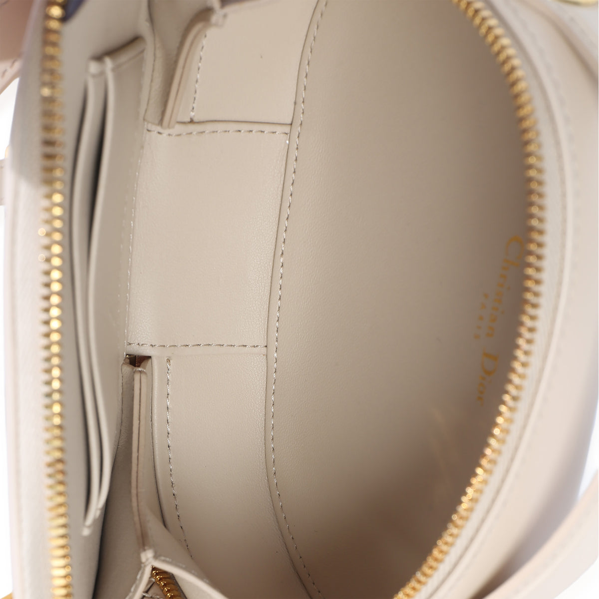 Christian Dior Cream Calfskin CD Signature Oval Crossbody Camera Bag Handbag 9