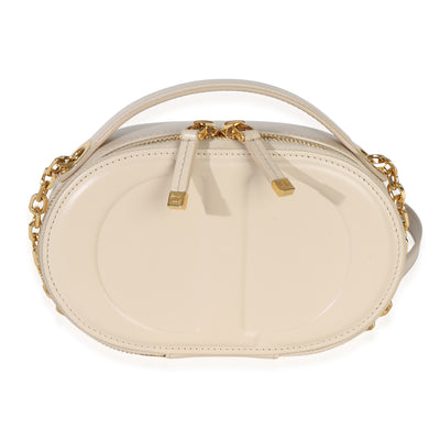 Christian Dior Cream Calfskin CD Signature Oval Crossbody Camera Bag Handbag fv