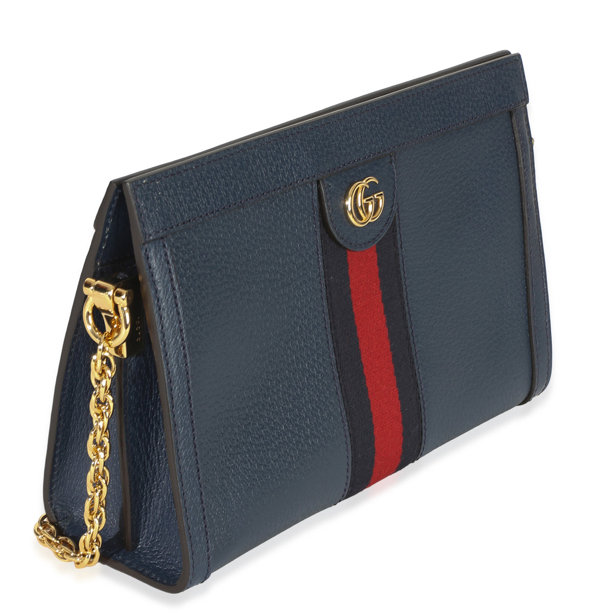 Gucci Navy Calfskin GG Ophidia Small Web Chain Bag Handbag 3