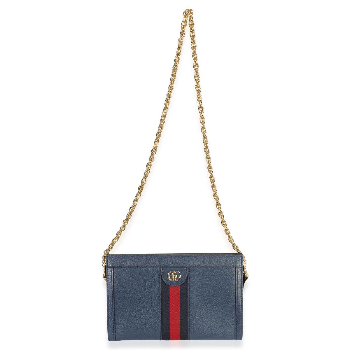 Gucci Navy Calfskin GG Ophidia Small Web Chain Bag Handbag 8