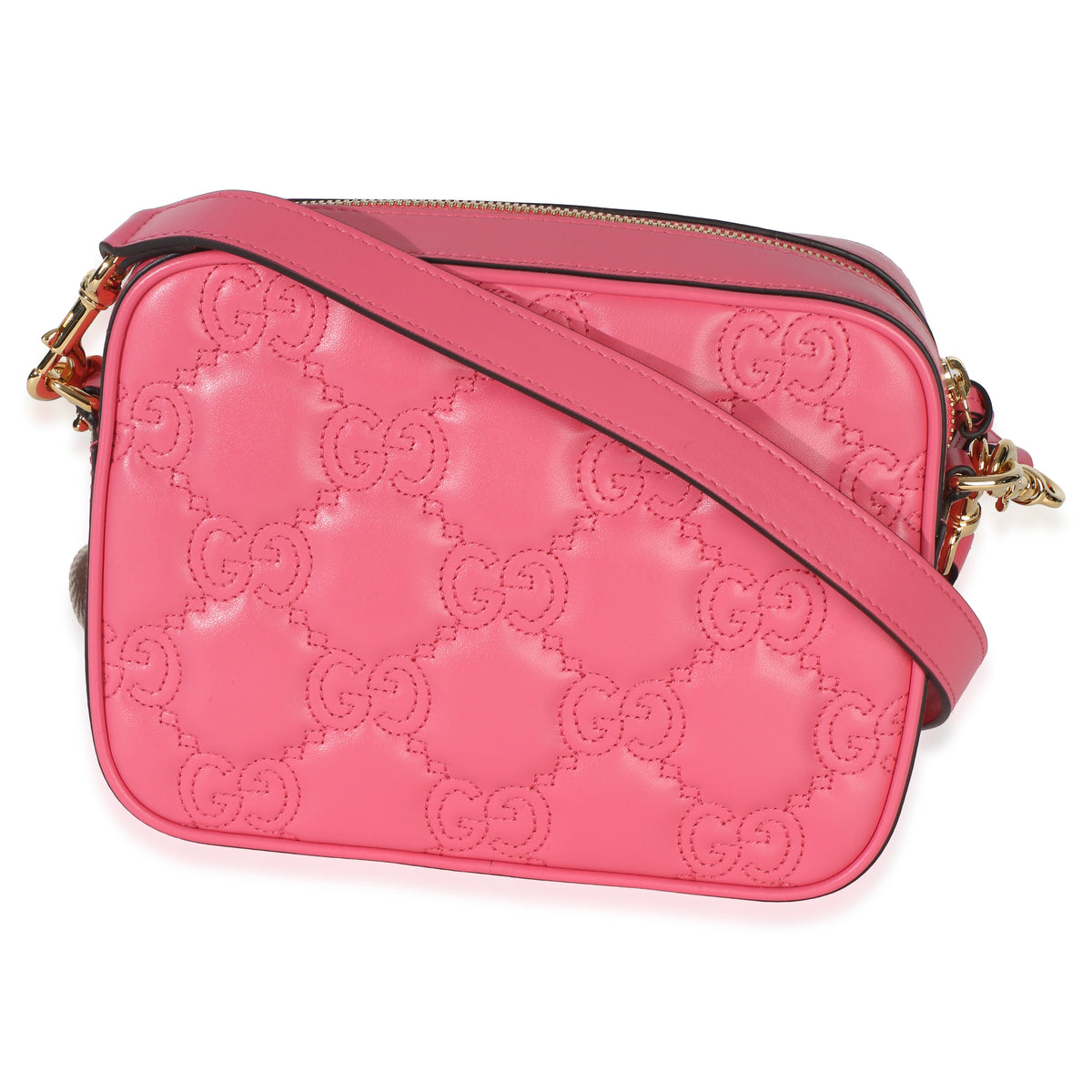 Gucci Pink GG Stitched Calfskin Matelasse Small Crossbody Bag Handbag 4