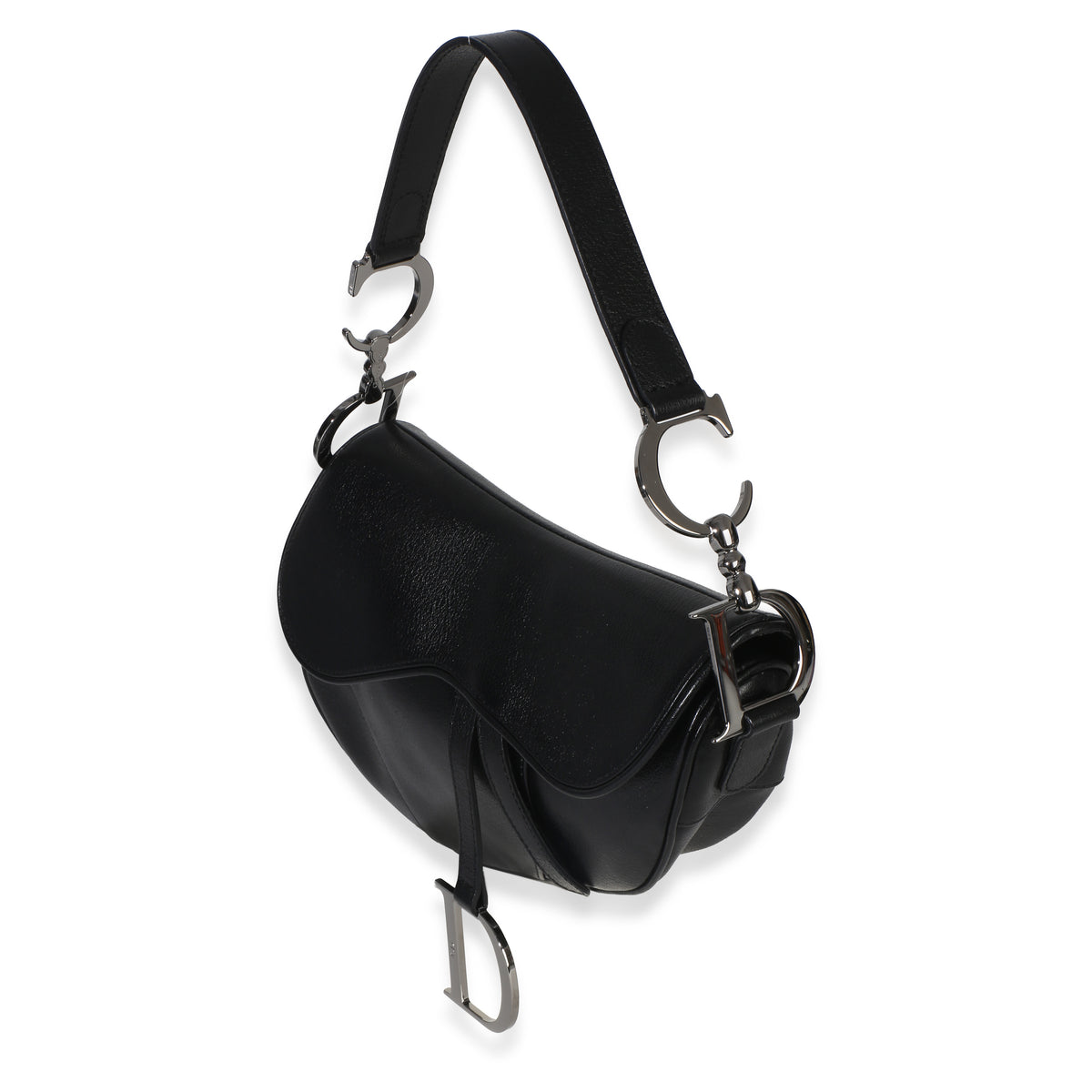 Christian Dior Vintage Black Calfskin Saddle Bag Handbag 2
