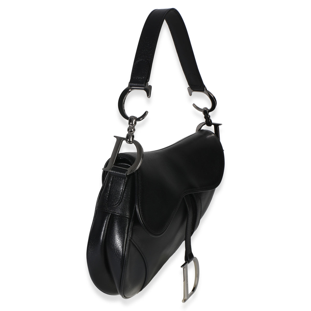Christian Dior Vintage Black Calfskin Saddle Bag Handbag 3