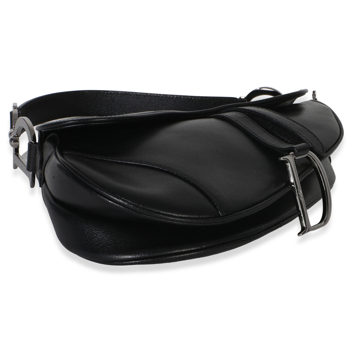 Christian Dior Vintage Black Calfskin Saddle Bag Handbag 8