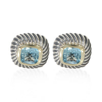 David Yurman Yellow Gold & Sterling Silver Topaz Albion Earrings fv