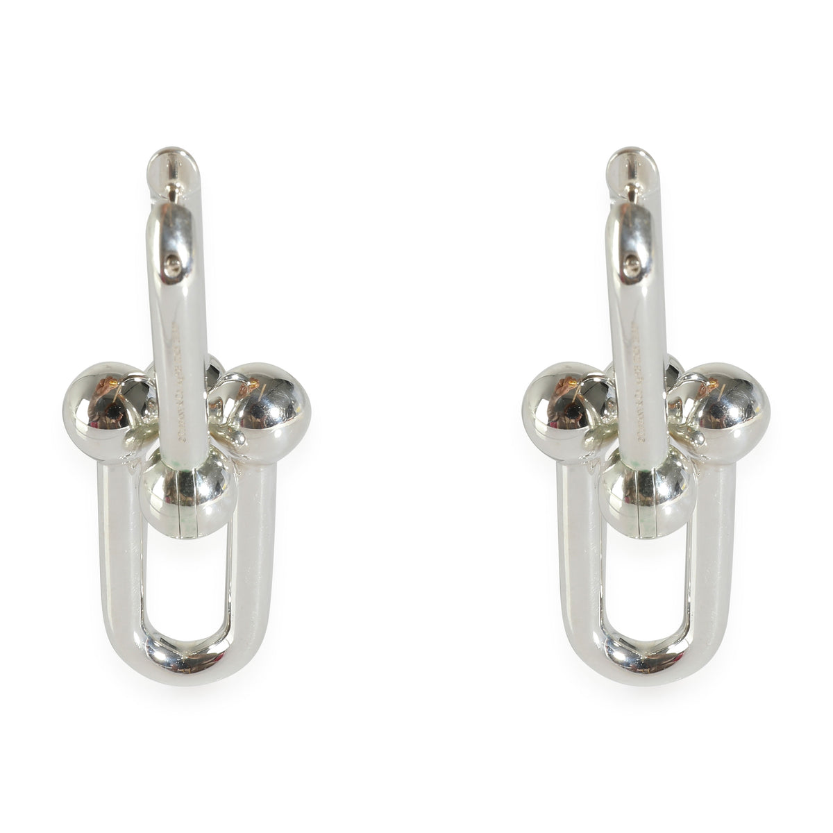 Tiffany & Co. Sterling Silver  HardWear Large Model Link Earrings stamp