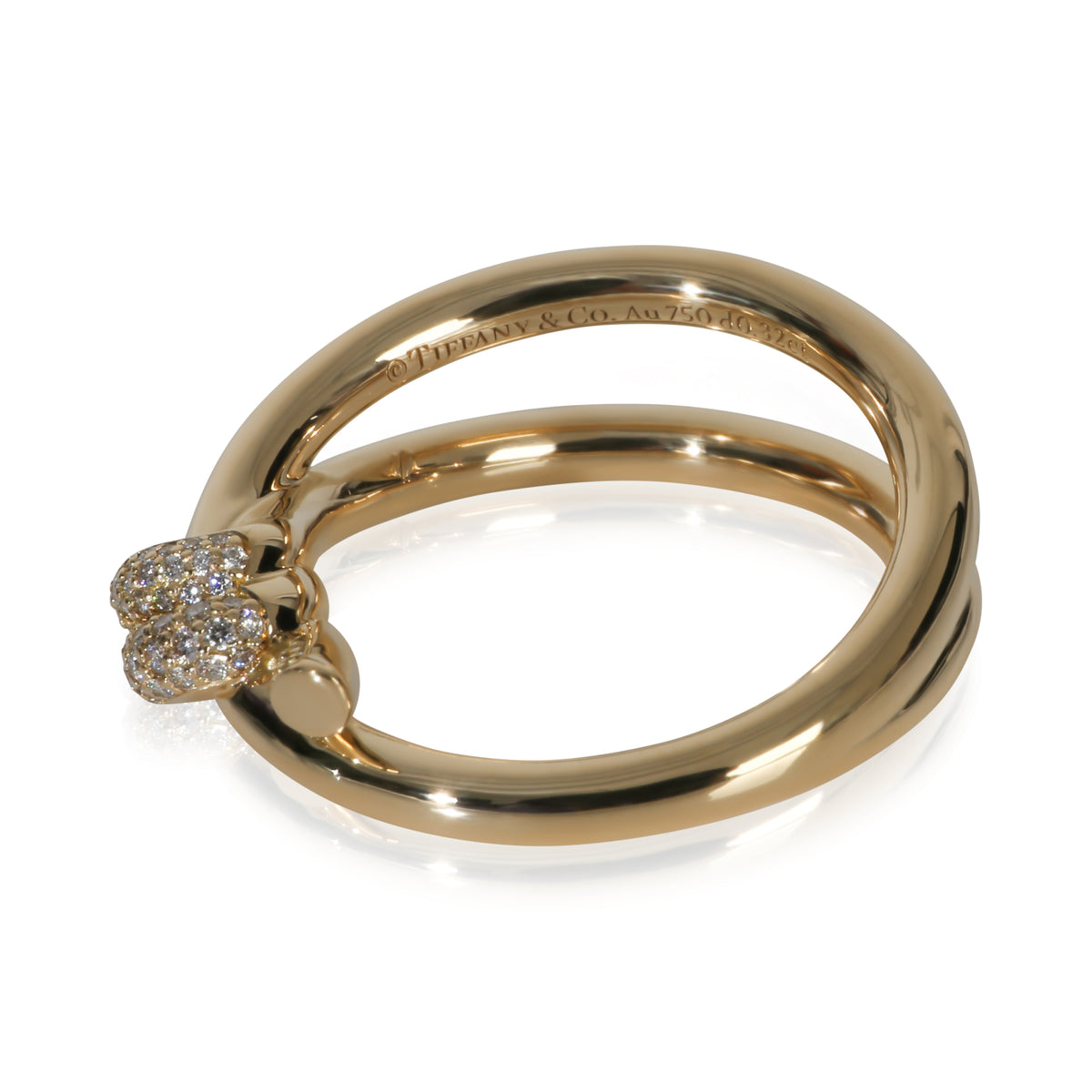 Tiffany & Co. Yellow Gold Diamond Double Row Knot Ring bv