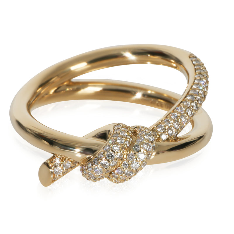 Tiffany & Co. Yellow Gold Diamond Double Row Knot Ring fv
