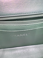 Chanel Blue Iridescent Quilted Goatskin Rectangular Mini Flap Handbag ad3