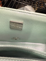 Chanel Blue Iridescent Quilted Goatskin Rectangular Mini Flap Handbag ad4