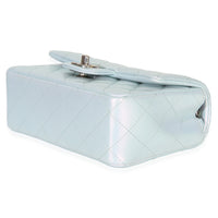 Chanel Blue Iridescent Quilted Goatskin Rectangular Mini Flap Handbag box