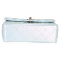 Chanel Blue Iridescent Quilted Goatskin Rectangular Mini Flap Handbag stamp