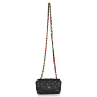 Chanel Black Quilted Lambskin Ribbon Chain Small Cocovado Flap Bag Handbag av