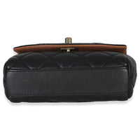 Chanel Black Quilted Lambskin Ribbon Chain Small Cocovado Flap Bag Handbag stamp