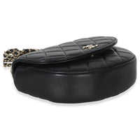 Chanel Black Quilted Lambskin CC Half Moon Top Handle Flap Handbag 7