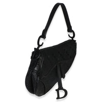 Christian Dior Black Ultramatte Woven Calfskin Saddle Bag Handbag 4
