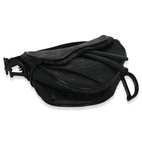 Christian Dior Black Ultramatte Woven Calfskin Saddle Bag Handbag 8