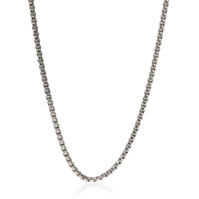 David Yurman Sterling Silver  Box Chain Necklace fv