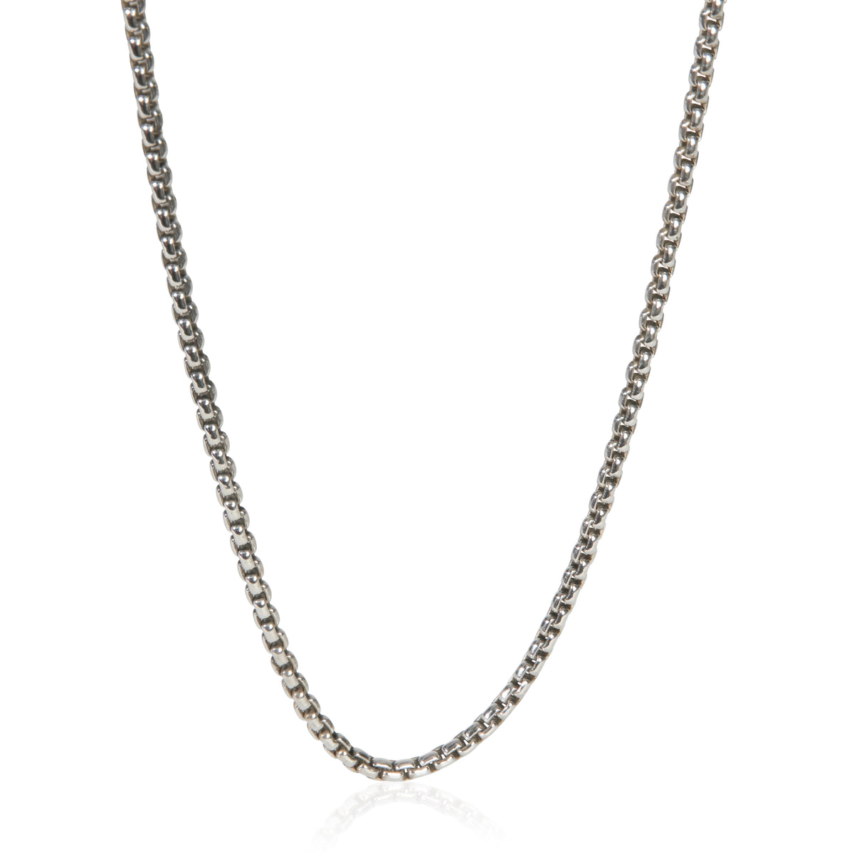 David Yurman Sterling Silver  Box Chain Necklace fv