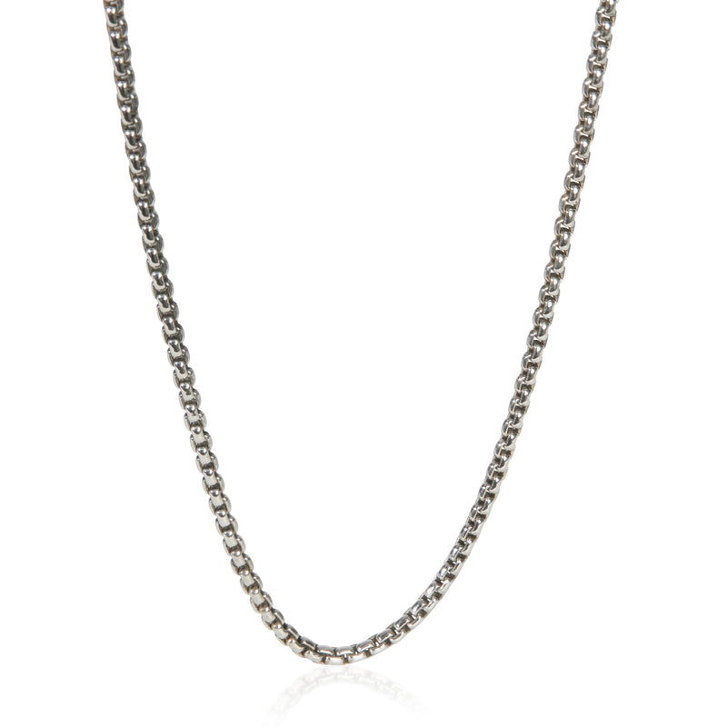 David Yurman Sterling Silver  Box Chain Necklace fv