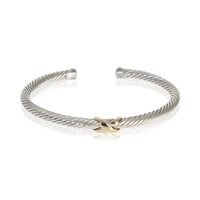 David Yurman Yellow Gold & Sterling Silver  Cable X Station Bracelet fv