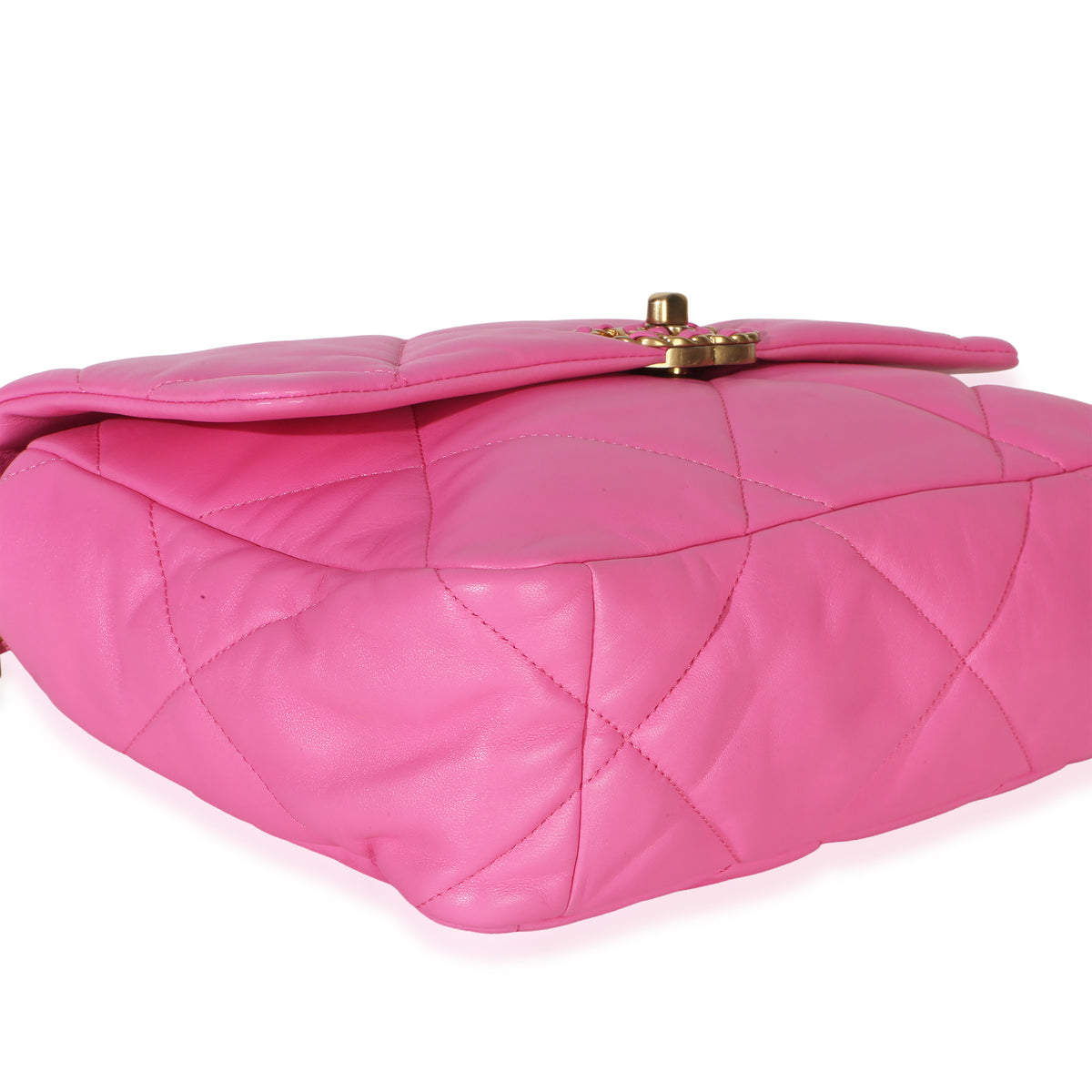 Chanel Pink Quilted Lambskin Large  19 Flap Bag Handbag 7